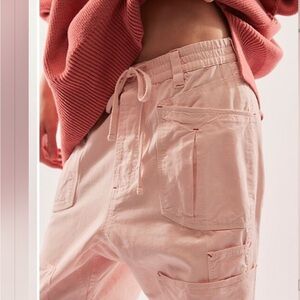 Free People Light Pink Cargo Capris